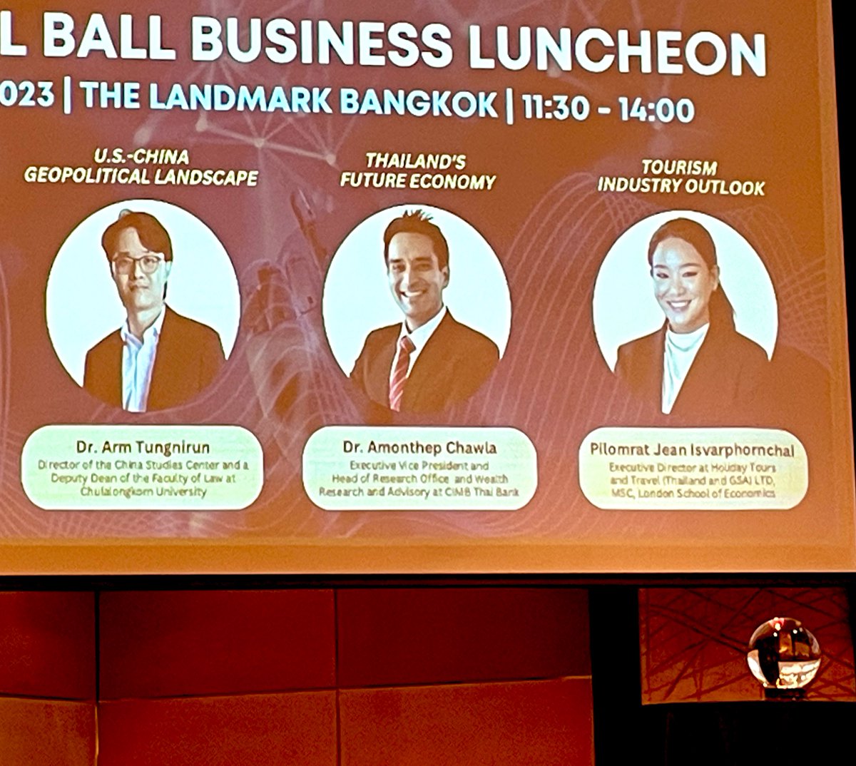 Thanks <a href="/Thai_Canadian/">CANCHAM Thailand</a> for a thought-provoking look at what’s in store in for 2023 in #Thailand and the region at the Chamber’s annual Crystal Ball Luncheon.