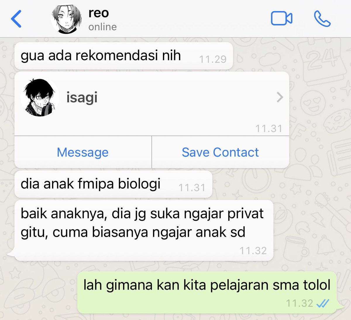 shoyoichi's tweet photo. #bluelock #nagisagi / ngis
student x tutor au

whereㅡ
nagi butuh tutor biologi untuk persiapan dirinya kuliah di jurusan yang orang tuanya inginkan, yaitu kedokteran https://t.co/N5ReZy4gHp