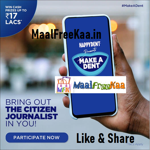 MaalFreeKaa's tweet photo. #Happydent #MakeADent #News18 #Contest #JournalistContest #MakeADentNews18 #ContestAlert Win #Prizes 17 Lakh
#Play Here & #Win #MaalFreeKaa
https://t.co/Ve4fQxo79n https://t.co/zmZWzPBjO3