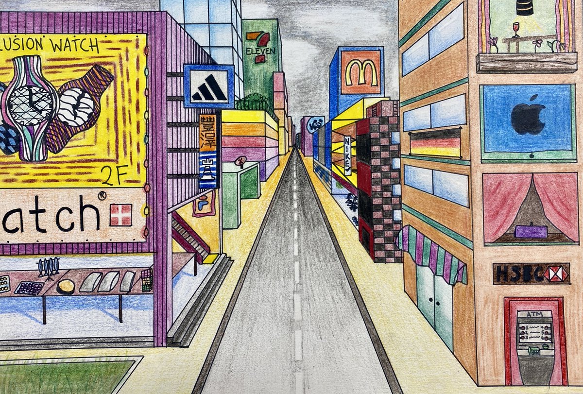 NAISHongKong's tweet image. Year 9 have been investigating one point perspective and have created these wonderful cityscapes that communicate their culture and local environment.
#NAISHongKong #NordAngliaEducation #NAEBeAmbitious #CreateYourFuture #GlobalEducation #InternationalEducation #Art #Cityscapes