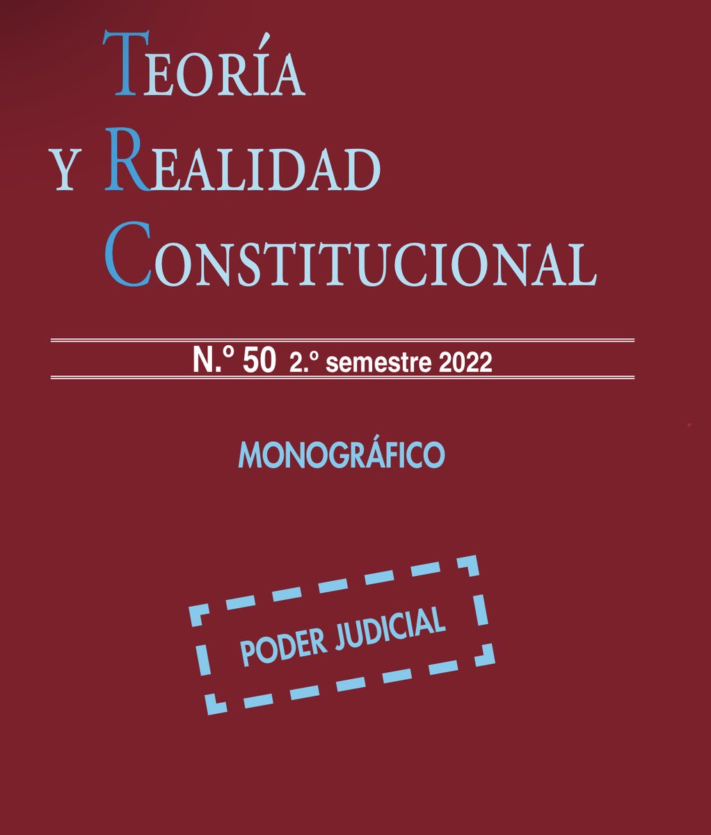 El número 50 de la revista TEORÍA Y REALIDAD CONSTITUCIONAL editada por <a href="/FacDerecho_UNED/">Fac. Derecho UNED</a> <a href="/Fundacion_MGA/">FMGA</a> tiene como tema monográfico el PODER JUDICIAL
<a href="/PoderJudicialEs/">Poder Judicial</a> 

👉Número EN ABIERTO en revistas.uned.es/index.php/TRC/…
