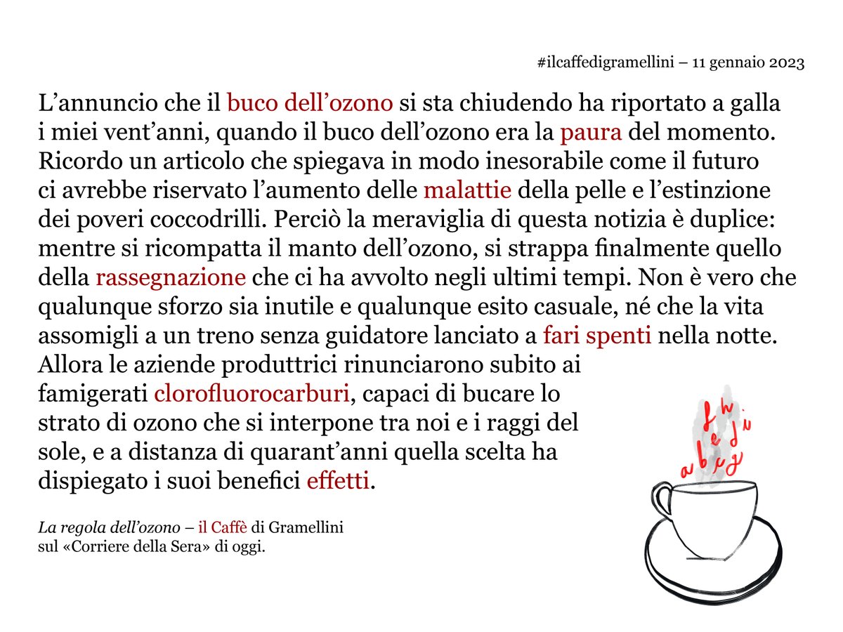 MaxGramel's tweet photo. «La regola dell'ozono»: #ilcaffedigramellini sul @Corriere di #mercoledì #11gennaio.
https://t.co/Pu0xqKn1E6 https://t.co/mGCqqbdYK8