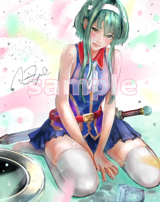 初めてのご依頼でした。 ドリンク落としちゃって凹む、美少女剣士アコちゃん。 まだ勝手が分かってなくて何か不備あったらごめんなさい。最初フローリング描いたけど映えないのでエフェクトにしました。イマイチかな〜修行します・・ #skeb #skeb_jp