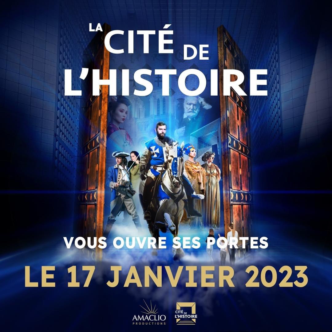 Très heureux de pouvoir vous annoncer l’ouverture officielle de la Cité de l’Histoire ce 17 janvier.
Nous avons hâtes de vous y accueillir avec   <a href="/FranckFerrand/">Franck Ferrand</a> et toutes les équipes d’<a href="/AmaclioP/">Amaclio_Productions</a> pour 3h d’immersion dans l’histoire ! 
👉🏻cite-histoire.com

<a href="/Citedelhistoire/">Cité de l’Histoire</a>