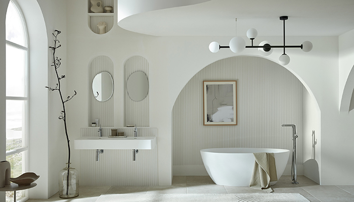 Curve appeal: How the latest products create a softer bathroom scheme 👉 ow.ly/S8oW50Mi5UN #kbb #retail @BCDesignsUK @VitrABathrooms @PJH_Social @HouseOfRohl @rakceramics @crswtr @GroheUK @HIBBathrooms