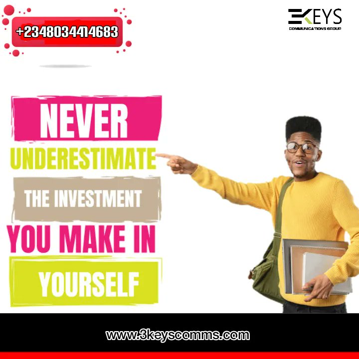 3keyscomms2's tweet photo. It's a new year and we wanted to to remind you before all the wahala of the year starts.

Never stop investing in yourself.

You can never go wrong there.

#3keyscomms 
#3keysgeng 
#wednesdayvibes https://t.co/w70zbaVw5C