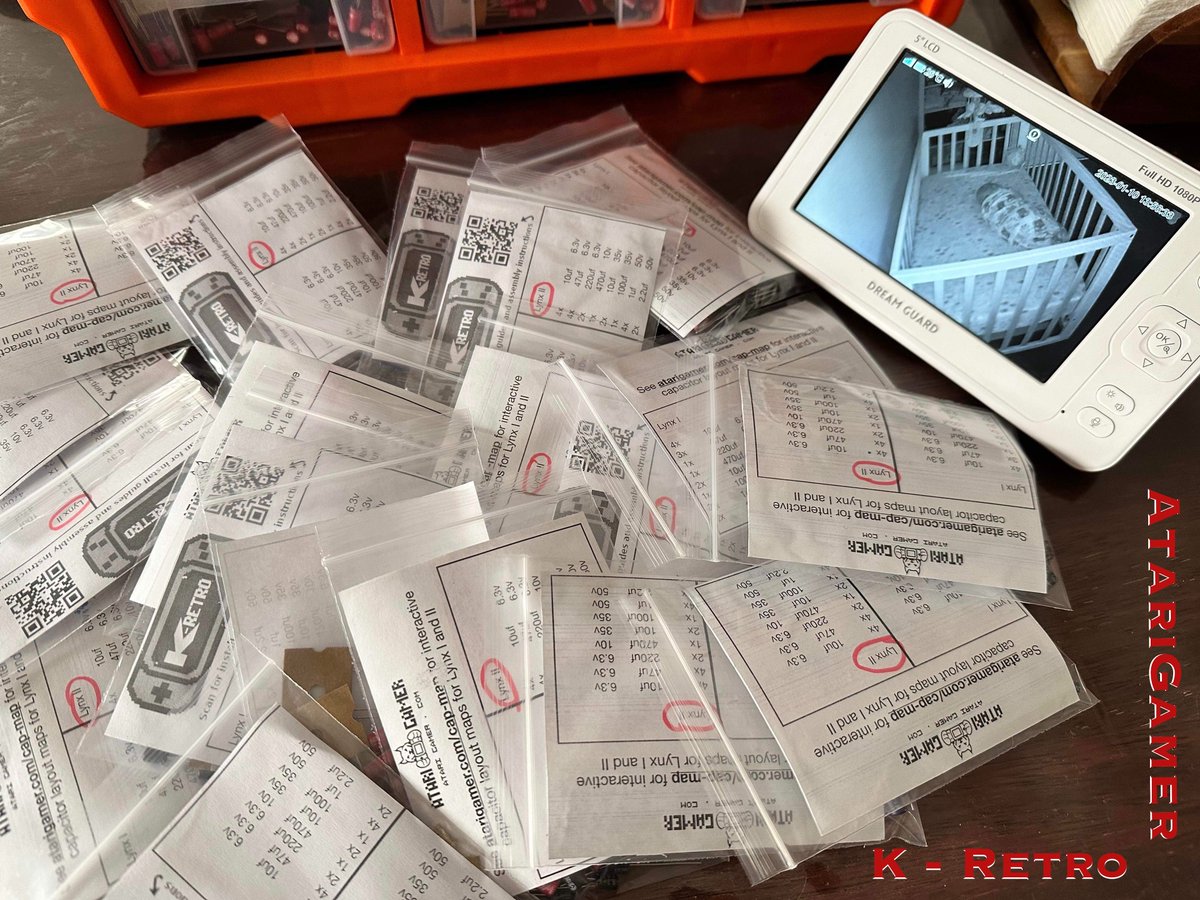 kretro_gaming's tweet photo. While #Player4 has her nap #MrsAtariGamer has been putting together lots of capacitor kits for #AtariLynx 🥰
🛒 https://t.co/ww4hA4N0jq
#WorkingMamma #ReplacementParts #RetroConsoles #HardwareRepair #Electronics #WFH #BabyTime #Capacitors https://t.co/HFdNWfnMV5