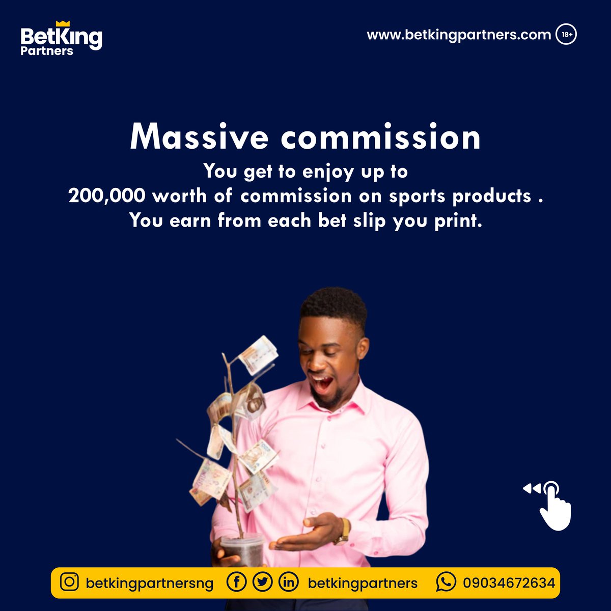 BetkingPartners's tweet photo. Become your own BOSS, and become a BetKing agent today! 
Earn up to 200,000 commission and massive weekly and monthly bonuses when you sign up as a BetKing Agent. 

#betking #betkingpartners #becomeanagent #agentbusiness #joinourteam #makemoney #investtoday https://t.co/OW77ldKGZk