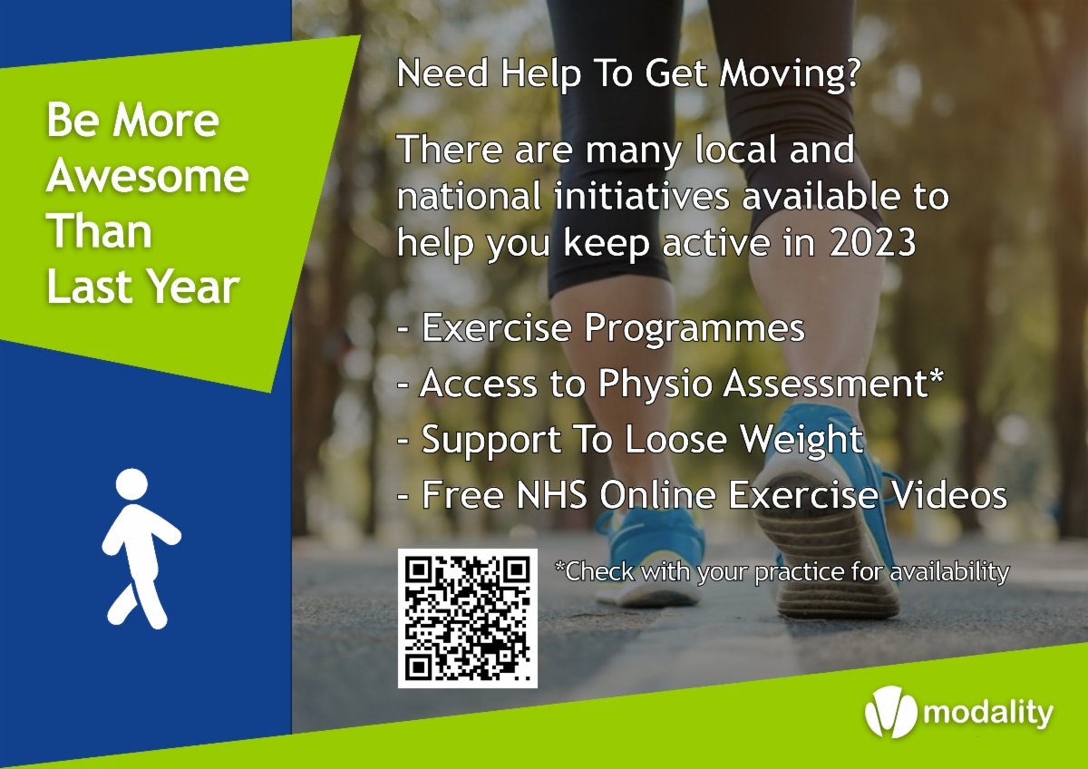 ModalityGP's tweet photo. We have some great resources both nationally and locally to help you get moving in 2023 - https://t.co/QldH3xunQR
#bemoreawesome #getmoving #needmotivation #getfit #healthychoices #getfitstayfit #getfitathome #getfittoday #getfitdontquit #getfitforlife https://t.co/FDcyqOgUxL
