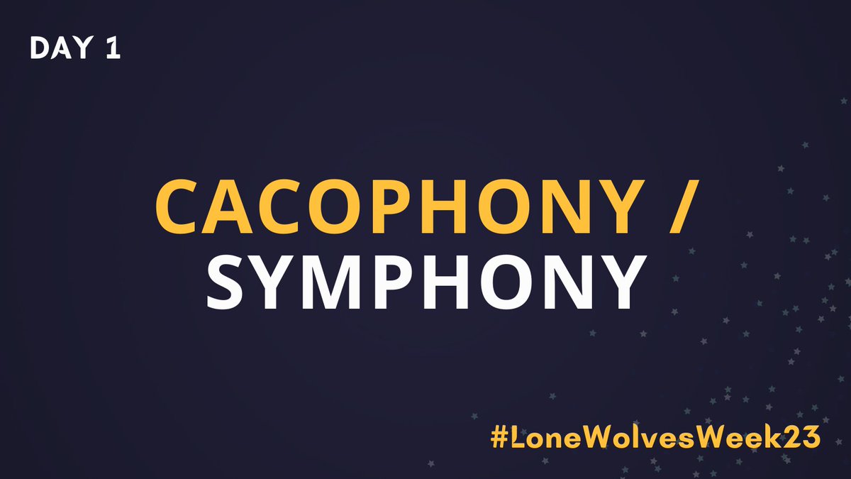 nilikhangdiwa's tweet photo. day 1 of #LoneWolvesWeek23 has officially begun! today's prompt is CACOPHONY / SYMPHONY! ao3 writers can choose to add their works to the Lone Wolves Week 2023 collection -> https://t.co/pRxrt9tjC8 https://t.co/ykiRjtbJ5a