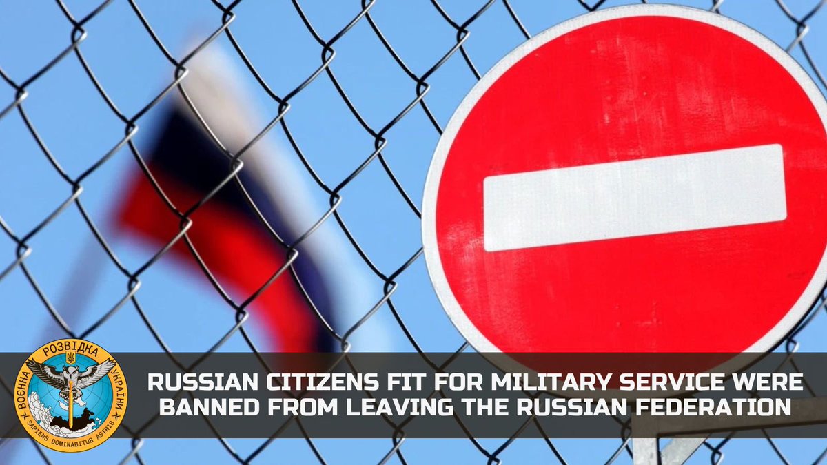 DI_Ukraine's tweet photo. #DIUinforms

‼️ #russian citizens fit for military service (including limited fit for service) were banned from leaving the russian federation since January 9.

🔗 https://t.co/DLeZVHEG0I https://t.co/auxbBBZOhw