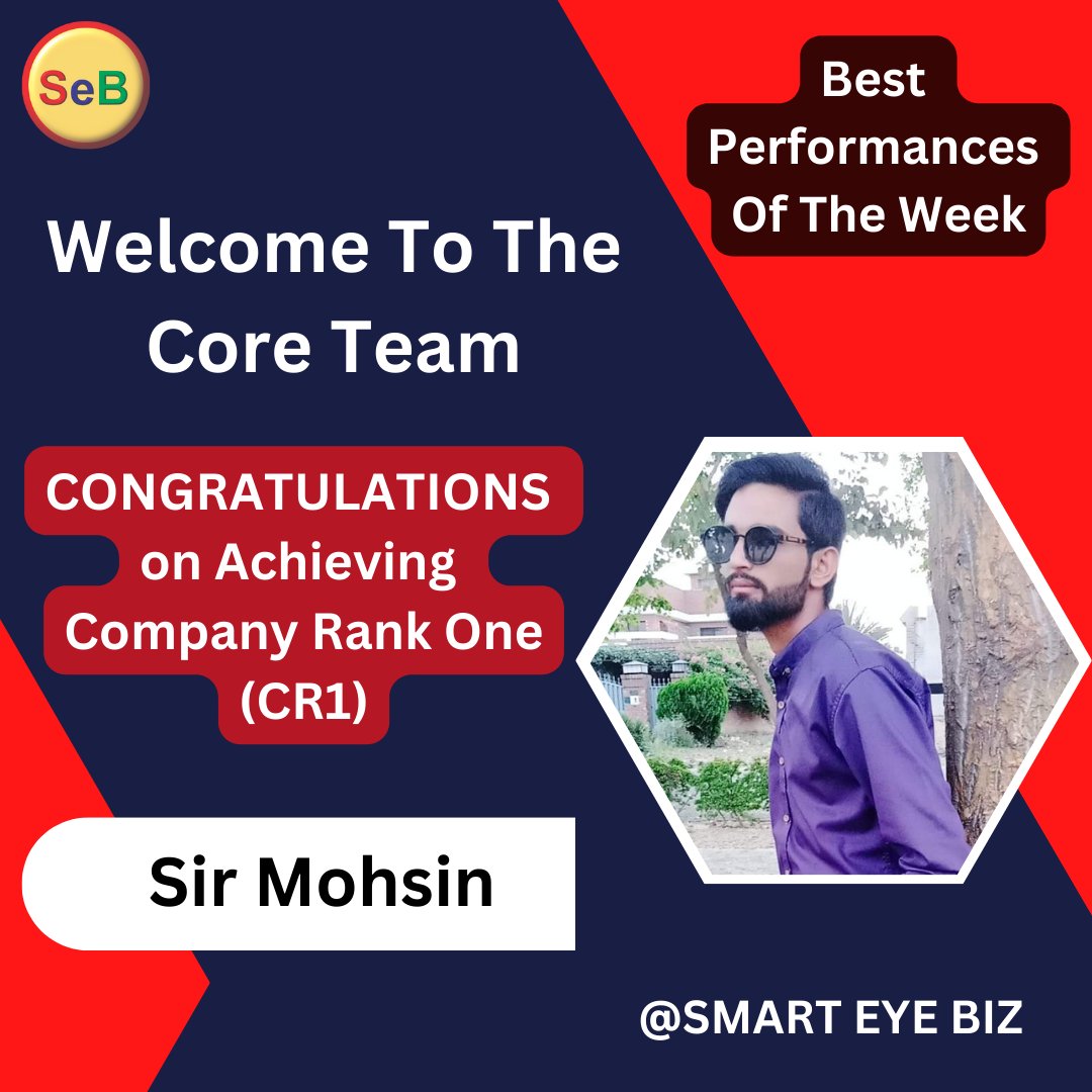 SmartEyeBiz's tweet photo. Welcome To The Core Team
CONGRATULATIONS
on Achieving
Company Rank ONE (CR1)
Best Performances Of The Week
SIR MOHSIN
#smarteyebiz #seb #sebpk #sebpakisatan #sebteam #smarteyebizteam #smarteyebizpk #smarteyebizceo #sebteampakisatan #smarteyebizteampakistan #sebceo https://t.co/bHMhuuBN37