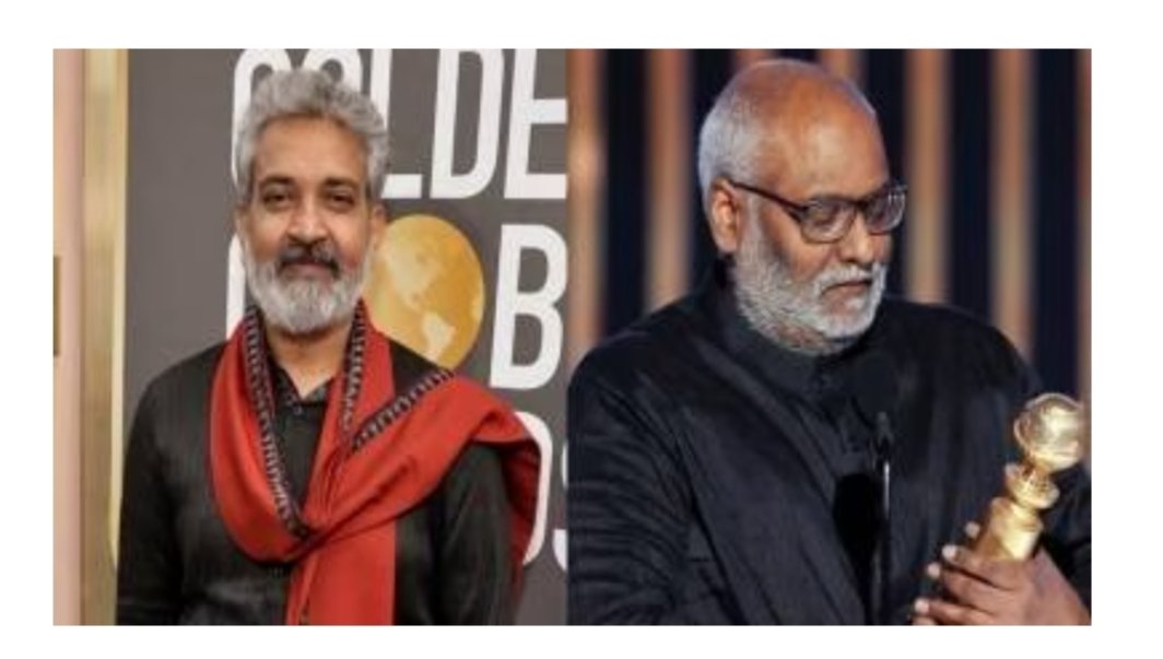 Rajmore786's tweet photo. Congrates &amp; we all proud of u 🌹🌹SS Rajamouli and MM KeeravaniDirector SS Rajamouli and music composer MM Keeravani at Golden Globes 2023 ceremony.
@ssrajamouli @mmkeeravaani https://t.co/qCG4tGfIsF