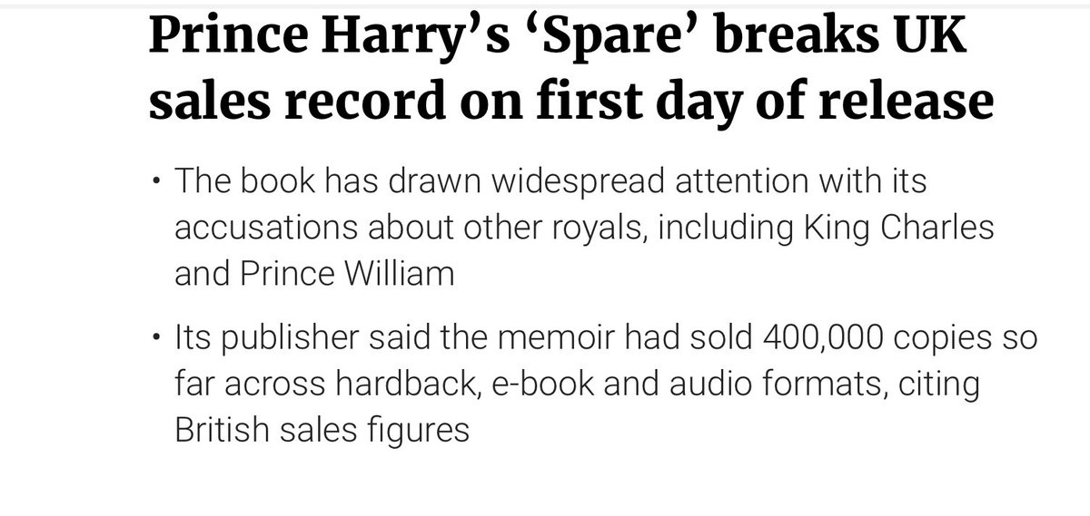 WiseOne323's tweet photo. Congratulations Prince Harry on your best selling memoir. 🎉🎉🎉
The truth shall set you free. 🙏🏽 Thoroughly enjoying hearing Harry’s stories in his voice.🤴Highly recommend buying hardcover and audiobook. #Spare #SparebyPrinceHarry https://t.co/SOEmBnGTPy