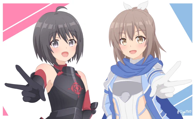 (再アップロード)アニメ二期放送記念メイプルとサリーを描いてみた!#防振り 