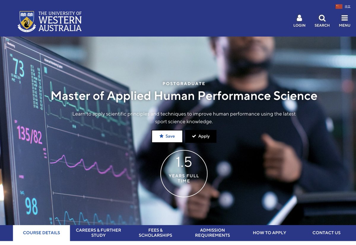 We are launching a new Master of "Applied Human Performance Science". 
Come and study with us <a href="/uwanews/">UWA</a> ! 
tinyurl.com/32uvhhkf