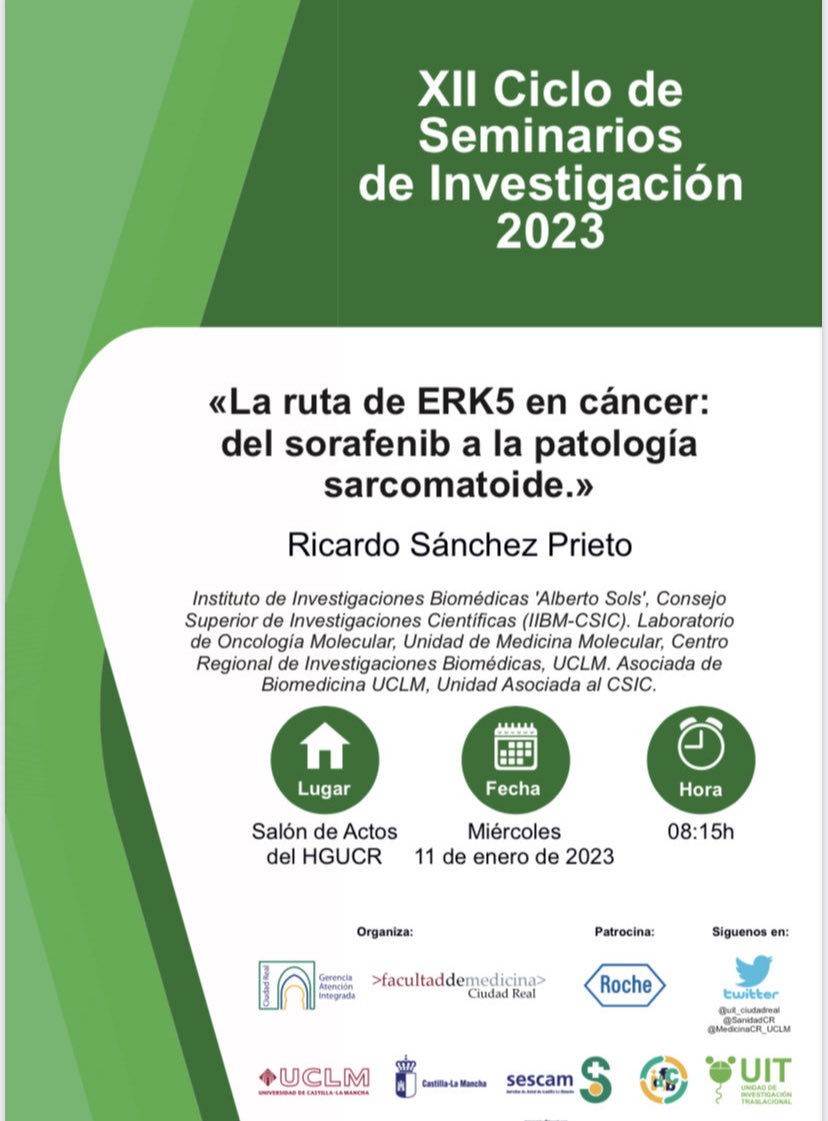 Comienza un nuevo ciclo de Seminarios de investigación organizados por <a href="/SanidadCR/">Sanidad Ciudad Real</a> <a href="/MedicinaCR_UCLM/">MedicinaCR_UCLM</a> ⁦<a href="/SanidadCLM/">Sanidad CLM</a>⁩       <a href="/idiscam/">IDISCAM</a> <a href="/uclm_es/">Universidad de Castilla-La Mancha</a> y colaboración de <a href="/roche_es/">Roche España</a> Gracias a todas las instituciones por esta apuesta en investigación e innovación