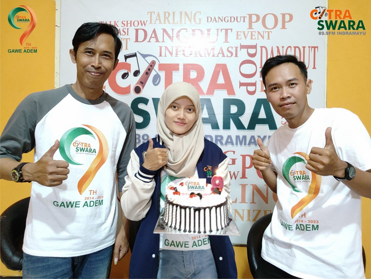 11 Januari 2014 - 11 Januari 2023.
.
Alhamdulillah... 9 tahun sudah kami mengudara, terima kasih atas kebersamaan sedulur-sedulur/pendengar/pecinta Citraswara FM selama ini. Semoga di tahun berikutnya kami bisa lebih baik lagi. 🙏😊 #9tahuncitraswara