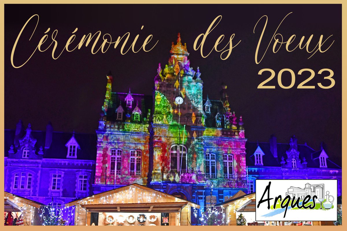 La cérémonie des #voeux de la ville d'#Arques aura lieu  le jeudi 12 janvier dès 18H30 à la salle du COSEC.