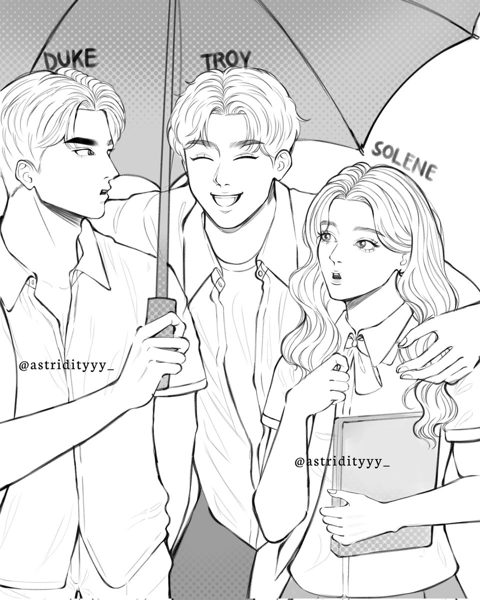 astridityyy_'s tweet photo. Solene, Duke and Troy WIP
@inksteadywp

Inspired by one of the panel in True Beauty Webtoon. (Requested by client.) 
https://t.co/TkMqTQaLYC https://t.co/aTW7s6B6rD