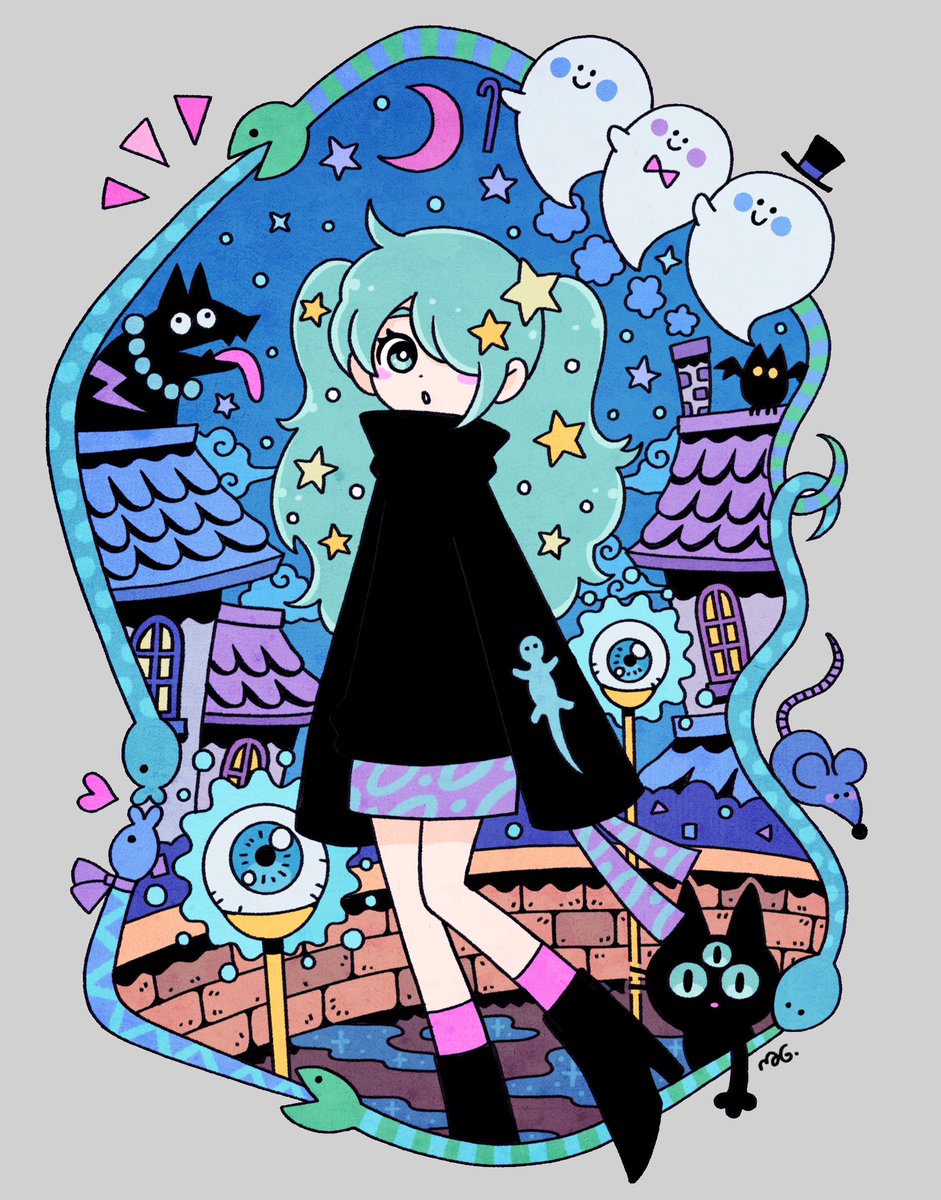 「Hi! #PortfolioDayI love cute&strange 」|北極まぐのイラスト