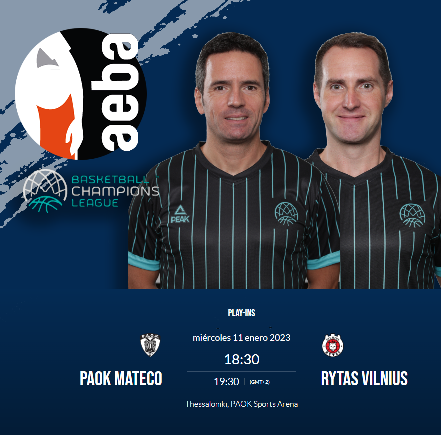 ArbitrosAEBA's tweet photo. 📆 11 de enero
🏃 Antonio Conde y Luis M. Castillo @BasketballCL
🏃 Alberto Sanchez y Sergio Manuel @FIBAEuropeCup 
🏃 Alberto Baena y Miguel A. Pérez @EuroCup 
#ArbitrosAEBA #refereelife #BasketballCL https://t.co/fGCGaBiVMv