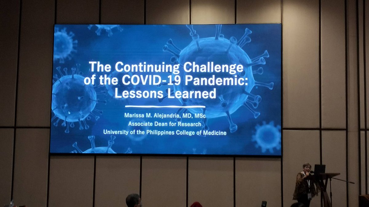 [LIVE REPORT]
Fourth speaker for the first topic session: Marissa Alejandria, MD, MSc, Associate Dean for Research, College of Medicine from <a href="/upsystem/">University of the Philippines</a>, delivering The continuing challenge of the COVID-19 pandemic: lesson learned