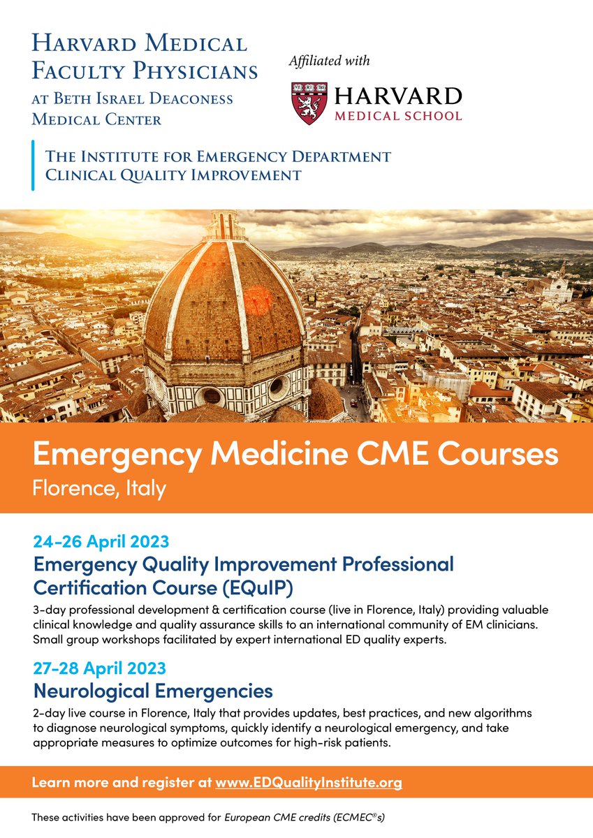 The Institute for ED Clinical Quality Improvement (@emerg_quality) on Twitter photo Are you joining us in Florence for ED Quality Assurance and Neuro Emergencies? #emergencymedicine #healthcarequality <a href="/ESOstroke/">European Stroke Org</a>
@EuropSocEM
<a href="/wfneurology/">World Federation of Neurology (WFN)</a>
<a href="/EANeurology/">European Academy of Neurology</a> <a href="/BIDMCEM/">BIDMC Emergency Med</a> <a href="/JonathanEdlow/">Jonathan Edlow</a> <a href="/JoshGoldsteinMD/">Josh Goldstein</a> <a href="/DavidChiuMD/">David Chiu</a> @bastenson <a href="/ndubosh/">Nicole Dubosh, MD</a> Are you joining us in Florence for ED Quality Assurance and Neuro Emergencies? #emergencymedicine #healthcarequality <a href="/ESOstroke/">European Stroke Org</a>
@EuropSocEM
<a href="/wfneurology/">World Federation of Neurology (WFN)</a>
<a href="/EANeurology/">European Academy of Neurology</a> <a href="/BIDMCEM/">BIDMC Emergency Med</a> <a href="/JonathanEdlow/">Jonathan Edlow</a> <a href="/JoshGoldsteinMD/">Josh Goldstein</a> <a href="/DavidChiuMD/">David Chiu</a> @bastenson <a href="/ndubosh/">Nicole Dubosh, MD</a>