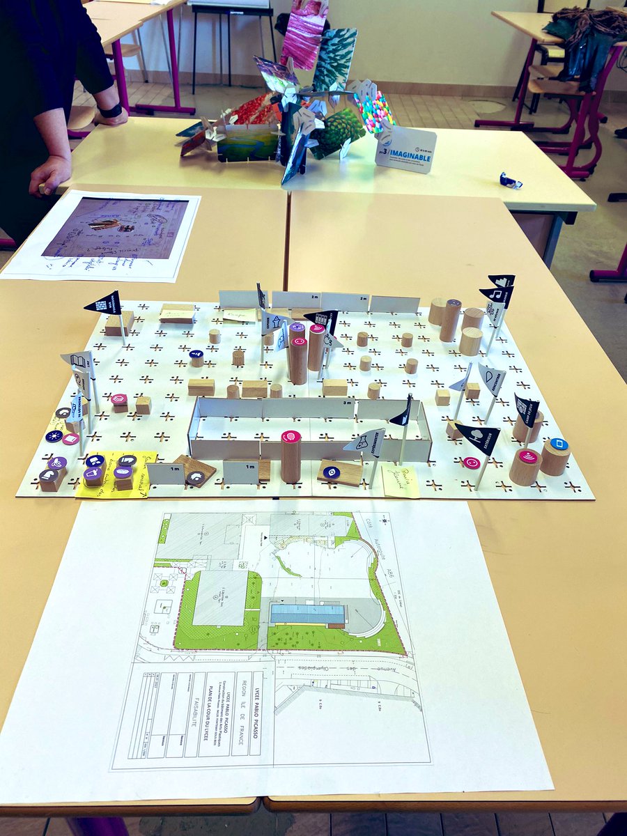 SICARTB's tweet photo. Finalisation du projet d’aménagement des espaces extérieurs du #lycée Picasso Fontenay-sous-Bois @AcCreteil dans le cadre de « Notre école, faisons-la ensemble » : maintenant, nous faisons la liste des courses 😉 à partir de la modélisation réalisée avec #ArchiLab d’#Archiclasse https://t.co/NyBZD482GM