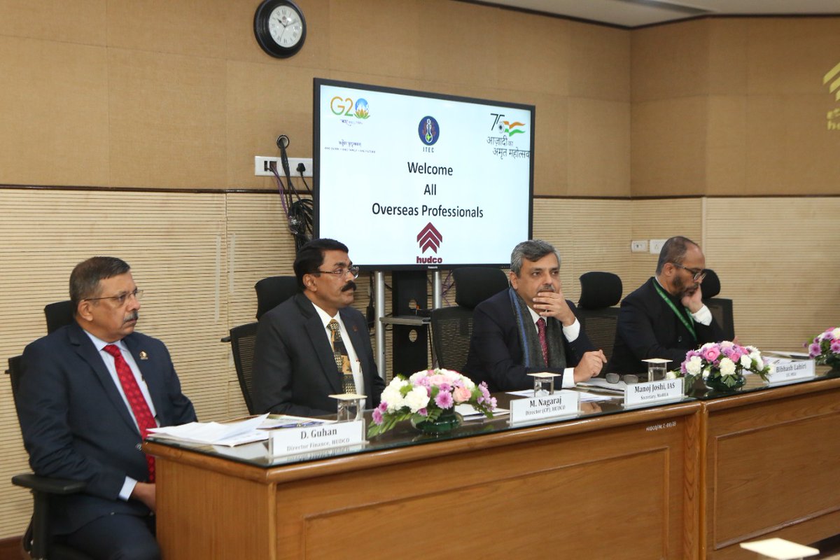 hudcolimited's tweet photo. Six-weeks MEA #ITEC #InternationalTrainingProgramme on Realizing the Right to Adequate Housing in Context of Habitat III New Urban Agenda-Policies, Planning & Practices was inaugurated by Mr Manoj Joshi, Secy, MoHUA.
@Secretary_MoHUA @MoHUA_India @ITECnetwork @JS_ITEC https://t.co/tKyOqlzyv6
