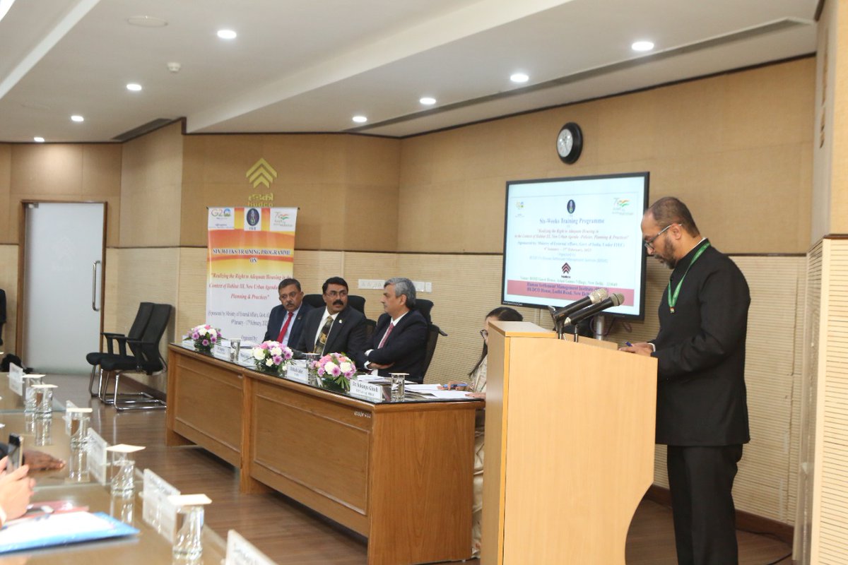 hudcolimited's tweet photo. Six-weeks MEA #ITEC #InternationalTrainingProgramme on Realizing the Right to Adequate Housing in Context of Habitat III New Urban Agenda-Policies, Planning & Practices was inaugurated by Mr Manoj Joshi, Secy, MoHUA.
@Secretary_MoHUA @MoHUA_India @ITECnetwork @JS_ITEC https://t.co/tKyOqlzyv6