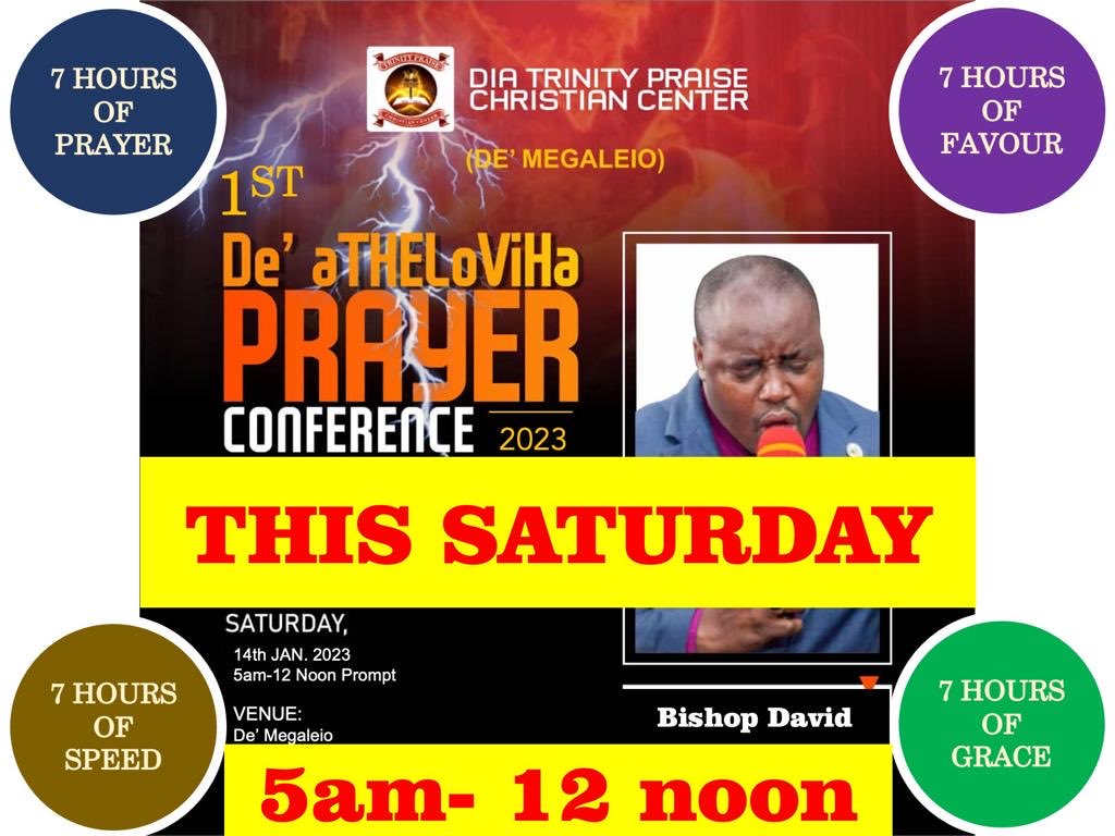 DIATPCC's tweet photo. See you on Saturday for the first #deatheloviha #conference with #PsDavid from 5am to 12 noon. https://t.co/dOYMHy0kIg