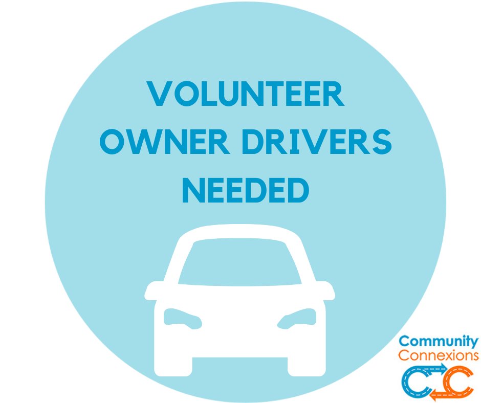 We are looking for volunteer drivers to enable us to help more members of our community.
Interested? To find out more please look at communityconnexions.org.uk/volunteer/ email info@communityconnexions.org.uk or call  0345 6805029.