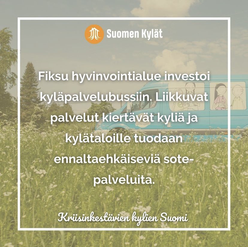 suomenkylat's tweet photo. Maaseudun elinvoima nousee asukkaista ja kylistä.
👍🏻 kyläkauppatuen jatko
👍🏻 liikkuvat palvelubussit
👍🏻 kyläkoulujen tasa-arvoraha
Ideoita 🧡 :
https://t.co/ZcnuRdacEm
#MTvaalit23 https://t.co/9l6pExv5k3