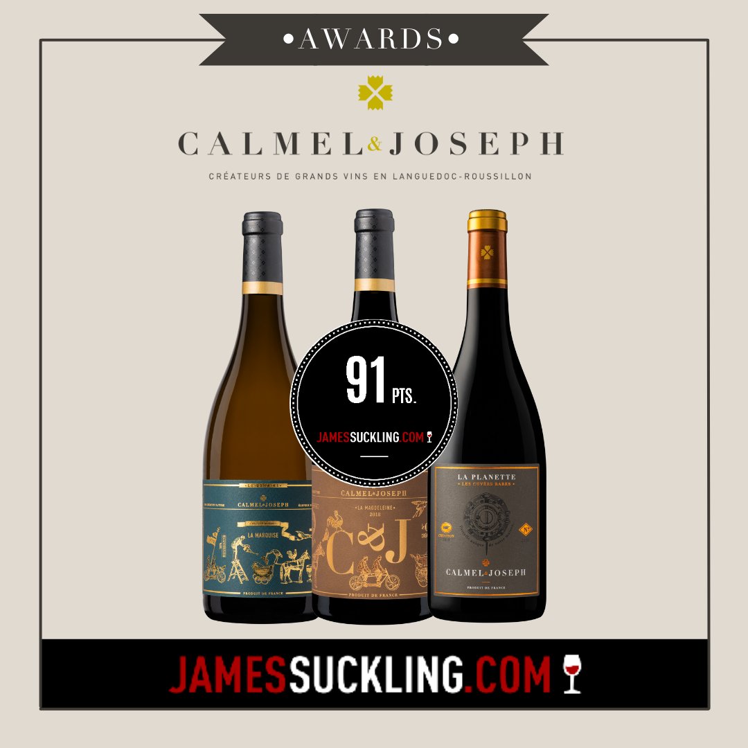 calmeletjoseph's tweet photo. THREE x 91 points from @JamesSuckling ! Reviews are here https://t.co/8S86WmeKbT, US wine trade folks who'd like samples, contact our export director Heidi van den Akker https://t.co/onBjGpfxoT #jamessuckling #winescores #winepoints #winereviews #tastingnotes #Languedocwines https://t.co/5FgO1Fd6ks