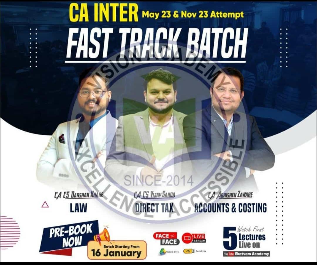 cavisionacademy's tweet photo. #cainter #Fastrackbatch #caabhishekzaware #cacsvijaysarda #cacsdarshankhare #may2023cainter #bestcainterfastrackcourse now available at best price ✅

ENROLL NOW GET FREE FAST DELIVERY 👇
🌐 https://t.co/EBFM83zAxd

ANY QUERIES CONTACT
📱703 889 3546

#ektvamacademypune #interca https://t.co/PVOD2X3vDE