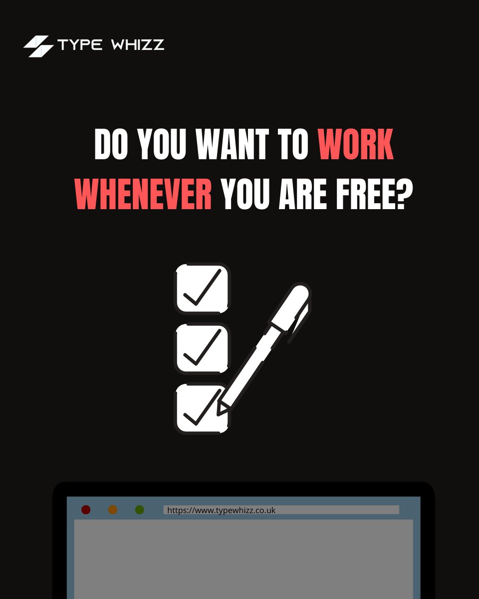 TypeWhizz's tweet photo. Imagine being able to earn some extra money on your OWN terms, when it's convenient.🤓 

Well, with TypeWhizz you can!

Want in? Take our FREE assessment to get started 👉 👉 https://t.co/k6NZvbIRGI https://t.co/m1qQUXjyRR