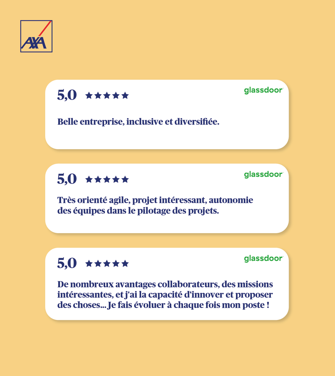 Quand mercredi rime avec #happy ! Nous sommes fiers d'être 1er assureur au classement <a href="/GlassdoorFR/">Glassdoor France</a> des Meilleurs Employeurs 2023. 🏆

Merci à tous les collaborateurs pour leur témoignage et leur confiance au quotidien ! 💙

#GlassdoorBPTW #MeilleursEmployeurs