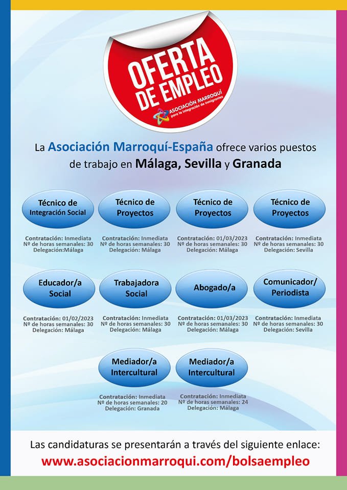 empleoenmalaga's tweet photo. #empleo Varios puestos socioeducativos, en @Amarroquimalaga.

Para #Málaga, #Sevilla y #Granada.
https://t.co/u1QFPsdVeK https://t.co/H9hqXWYjtM