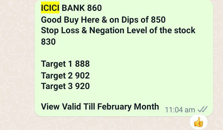 Raj_Ranga2002's tweet photo. #IciciBank View @ 860
#BankNifty #Nifty #icicibankshares #Niftyfuture #Niftybank #Bankniftyfuture #Nifty50 https://t.co/u2eg8IZKNV
