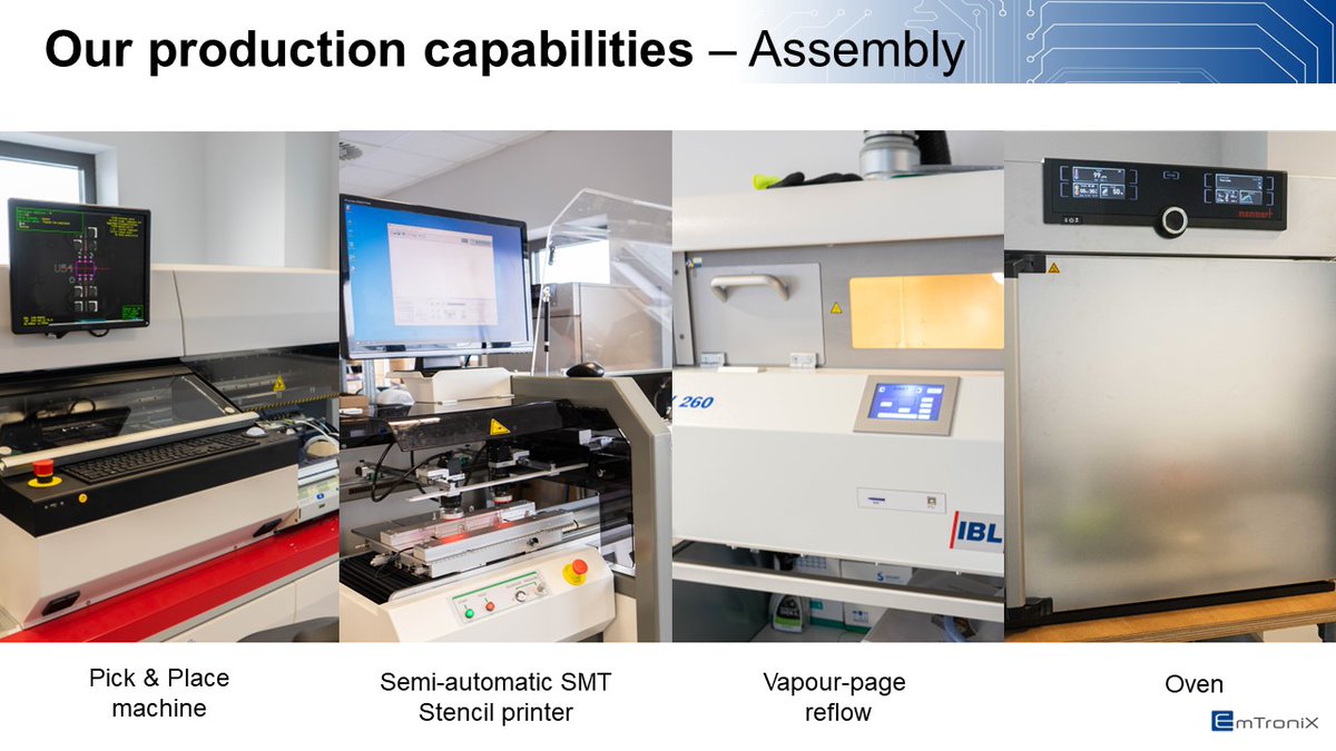 EmTroniX_Lux's tweet photo. Get to know our #production capabilities  👇 
All of our equipment is based in #Luxembourg, where we are assembling and producing our #NewSpace #electronics https://t.co/JXZ0XSzqXI