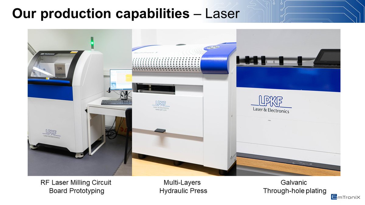 EmTroniX_Lux's tweet photo. Get to know our #production capabilities  👇 
All of our equipment is based in #Luxembourg, where we are assembling and producing our #NewSpace #electronics https://t.co/JXZ0XSzqXI