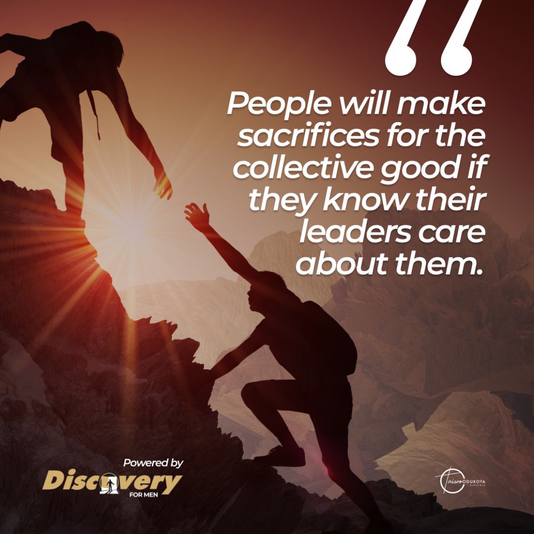 pastortaiwo's tweet photo. It's a common saying that people don't care how much you know
until they know how much you care. To get the consent of the people you
lead, show them you care about them and their wellbeing.That way, they will give anything to ensure your own success.
#Leadership #DiscoveryforMen https://t.co/ip7J0dKIPd