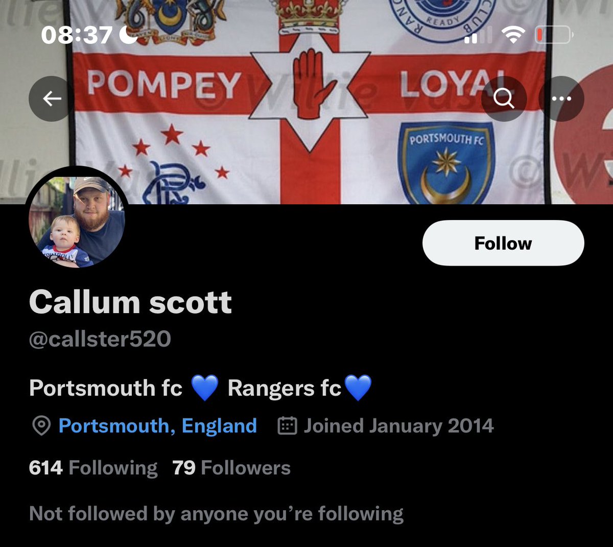 AllGamesBeta's tweet photo. Baffles me why so many English football fans pretend they support rangers or Celtic as second team and put rangers crest on Pompey flag?? #Pompey #Rangers #RangersFC #RFC #football #efl #SPFL #England #Scotland #English #Scottish https://t.co/mWMgpMbR9R