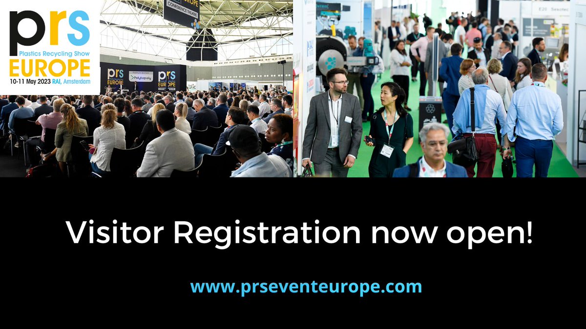 PRS_Europe's tweet photo. Visitor registration to attend the Plastics Recycling Show Europe exhibition and conference in Amsterdam 10-11 May 2023 is now open. Click here: https://t.co/KWMBoByJrL #PRSE2023 https://t.co/MiNBiHSfbi