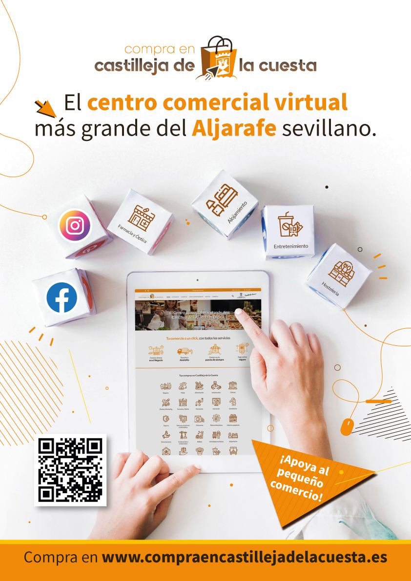 CastillejaCta's tweet photo. 🧐 El Ayuntamiento impulsa este gran centro comercial digital que facilita a las #empresas locales la venta on line.
👍Sigue las #redessociales del Marketplace para conocer los negocios.
🔍Durante estos días te presentamos las categorías que puedes encontrar.
#CompraEnCastilleja https://t.co/EpwyyvFGWs