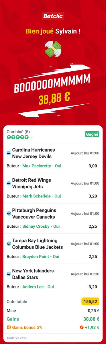 Zonzai56's tweet photo. Merci @Flopro04 et bravo pour le Jackpot 🥳😁🤑 https://t.co/EJxLsIVLob