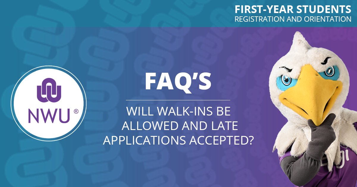 theNWU's tweet photo. Wondering whether you will still be able to apply to study at the NWU in 2023 or visit the campus if you are not an accepted first time or returning student?

Unfortunately we do not have any space left for the 2023 academic year.

#MyNWU #NWUFirstYears https://t.co/NhyF6Q3ZZy