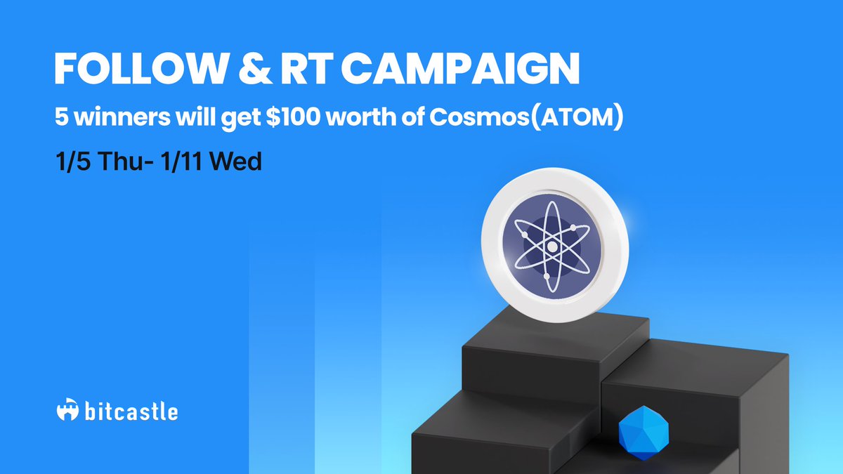 😭🔥LASTDAY😭🔥

🎉Celebrating Listing🎉

Follow RT Campaign💙🔁
／
🎁$100 ATOM for 5 lucky winners‼
＼

✅Follow us
🔁RT this post

#bitcastle　
#Crypto　
#Cryptocurrency
#Airdrop 　
#airdrops
#AirdropCrypto
#ATOM
#Cosmos 
#Giveaway
#Giveaways