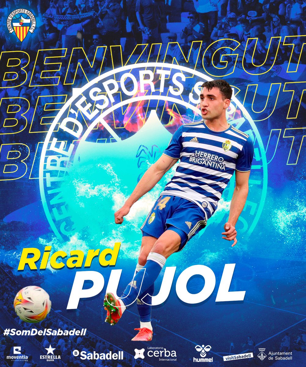 CESabadell's tweet photo. 🚨 [OFICIAL] Ricard Pujol, nou jugador del @CESabadell 💣

☄️ Lateral amb projecció
🚅 Capacitat defensiva i arribada 
 🔍 Procedent de LaLiga Smartbank

➕INFO a https://t.co/DnV0I8DDph

💙 Benvingut, @ricardpujol_! 🤍

#SomDelSabadell https://t.co/275dTLqPD7